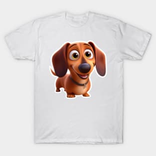 Daschund puppy with face cartoon T-Shirt